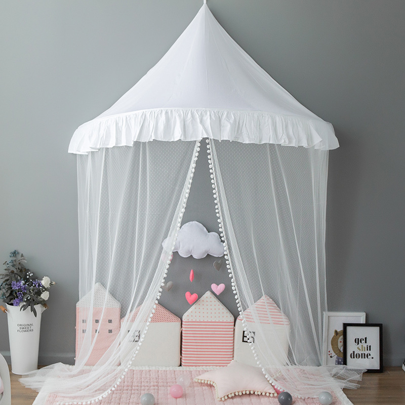 Nattey Bed Canopy with Lights Bed Canopy Curtains for Girls Toddler Bed 