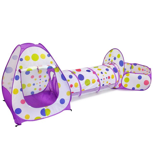 Children's Tent Three-in-one Crawling Tunnel Toy Ball Pool Play House Toy Storage Folding Tent