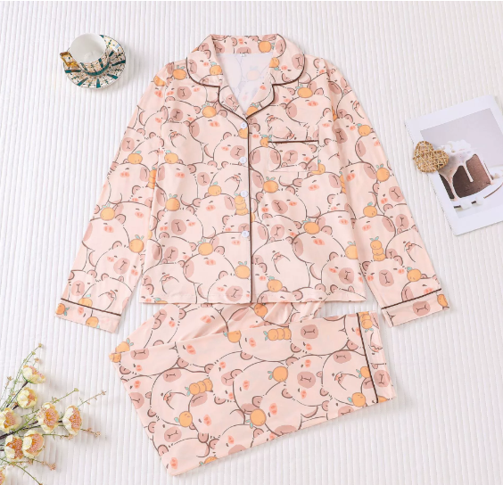 Hot Sell Nightwear Bathrobe Designer Headbands Silk Shorts Sets Pajama Women's Sleepwear Green Print Short Satin PJ Set