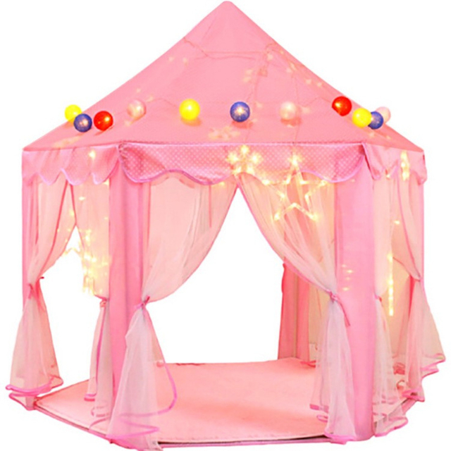 Princess Girls Large Playhouse Kids Castle Star Lights Toy Children Outdoor Games Kids Large Tent Toy