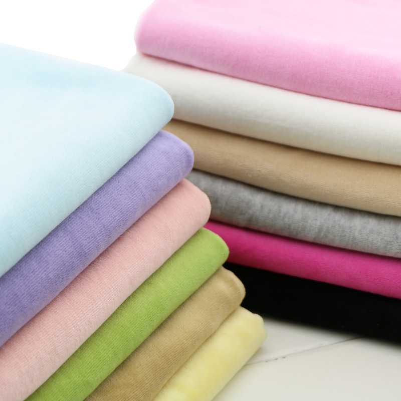 Factory Stock Cvc Cotton Velvet Fabric, Knitted Velvet Sportswear Fabric, Elastic Weft Weave Imitation Cotton Fleece Fabric